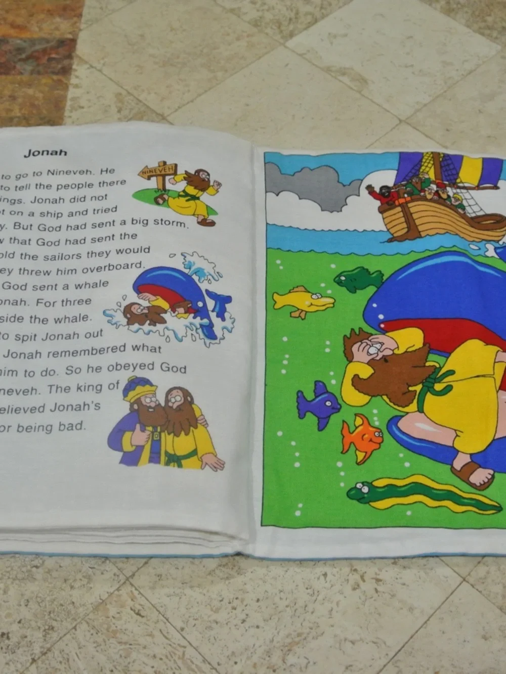 VINTAGE THE BEGINNERS BIBLE FAVORITE BIBLE STORIES FABRIC BOOK